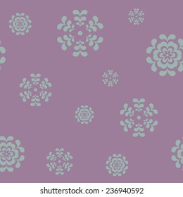 Vector illustration: seamless vintage background with snowflakes