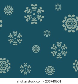Vector illustration: seamless vintage background with snowflakes