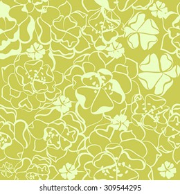 The vector illustration of a seamless wallpaper with abstract flowers