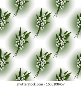 Vector illustration seamless Wallpaper flowers lilies of the valley delicate bouquets of color