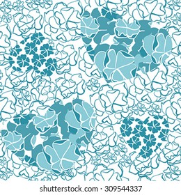 The vector illustration of a seamless wallpaper with hearts and  flowers 