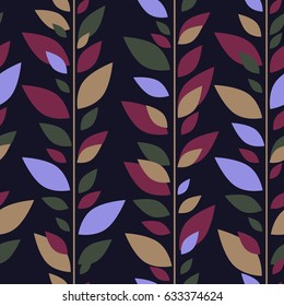 Vector illustration seamless wallpaper with leaves