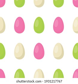 Vector illustration of a seamless wallpaper pattern for the holiday. Background of a multicolored egg.