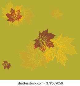 vector illustration. seamless wallpaper. yellow maple leaves