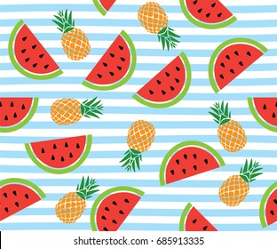 vector illustration of seamless watermelon background pattern.