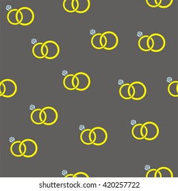 vector illustration of seamless wedding rings background