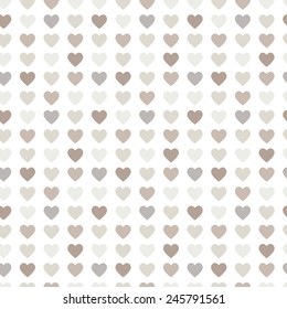 Vector illustration: seamless white background  with abstract hearts