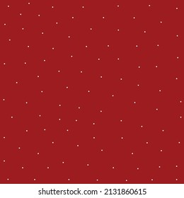 Vector Illustration Of Seamless White Small Dot Pattern On Red Background