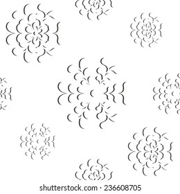 Vector illustration: seamless white winter background with slotted snowflakes