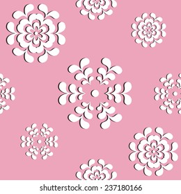 Vector illustration: seamless winter background with slotted snowflakes