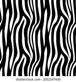 Vector illustration of seamless zebra pattern, Zebra stripes seamless pattern