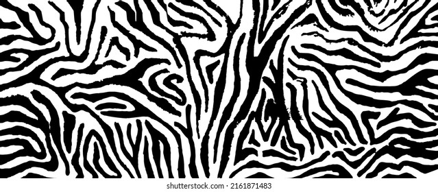Vector illustration of seamless zebra pattern. Animal print background for fabric, textile, design, advertising banner.