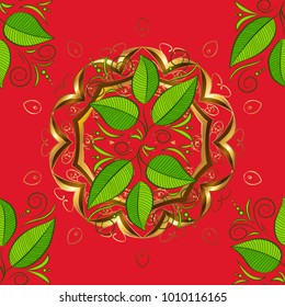 Vector illustration. Seamless.Falling autumn and summer leaves natural background. Colorful foliage.