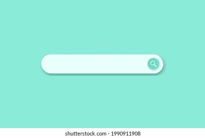 Vector illustration of a search bar in a minimal style on a mint background.