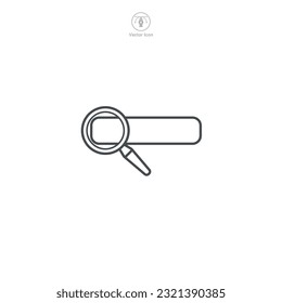 A vector illustration of a search engine icon, signifying internet search, data retrieval, or online research. Perfect for digital interfaces, SEO, or web exploration