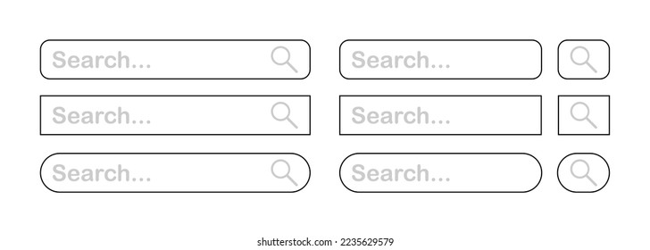 vector illustration of search field window on white background