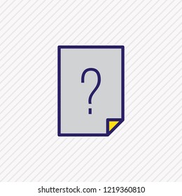 Vector illustration of search file icon colored line. Beautiful page element also can be used as question icon element.