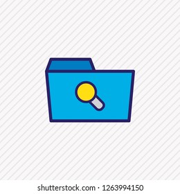 Vector illustration of search icon colored line. Beautiful dossier element also can be used as magnifying icon element.