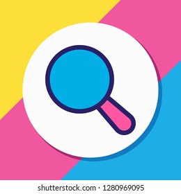 Vector illustration of search icon colored line. Beautiful app element also can be used as magnifier icon element.