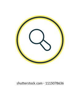 Vector illustration of search icon line. Beautiful music element also can be used as magnifier icon element.