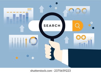 Vector illustration of search idea, creative concept,