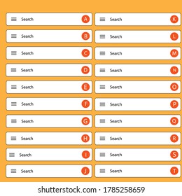 vector illustration search isolated on orange background