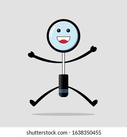 vector illustration of a search magnifying glass cartoon character