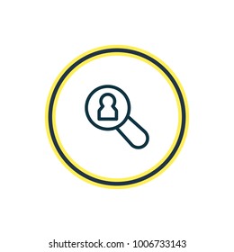 Vector illustration of search profile icon line. Beautiful connect element also can be used as seek icon element.