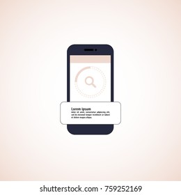Vector illustration of search at smartphone