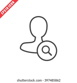 Vector illustration of search user icon