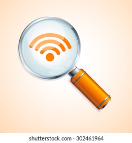 Vector illustration search wifi concept can be used  for web site and mobile application