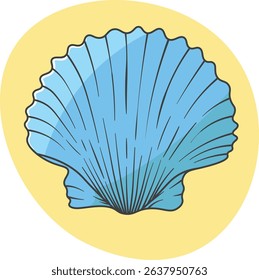 vector illustration of seashell or clam