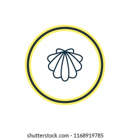 Vector illustration of seashell icon line. Beautiful tourism element also can be used as mollusk icon element.