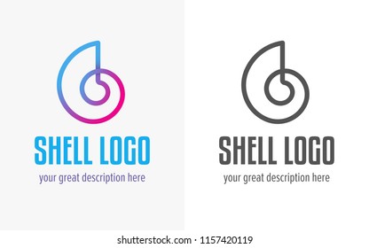 Vector illustration with seashell nautilus. Object for your logo / card / flyer.