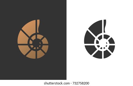 Vector illustration with seashell nautilus. Object for your logo, card, or flyer.