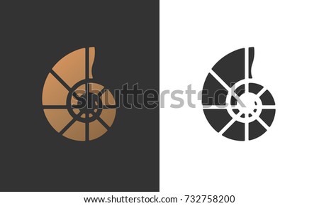 Vector illustration with seashell nautilus. Object for your logo, card, or flyer.