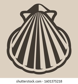Vector illustration of a seashell on a white background. Isolated