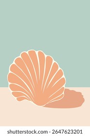 vector illustration of a seashell in pastel colors