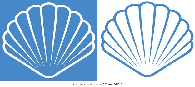 Ilustración vectorial de una concha para la marca e identidad de marisquerías