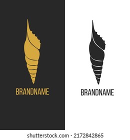 Vector illustration with seashell. Shell for logo.