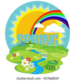 Vector illustration of season landscape