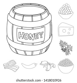 Vector illustration of seasonin and ingredient  logo. Set of seasonin and aroma vector icon for stock.