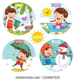 Vector Illustration Of Seasons