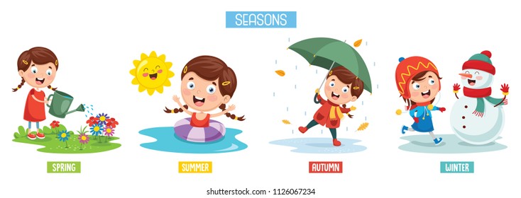 Vector Illustration Of Seasons