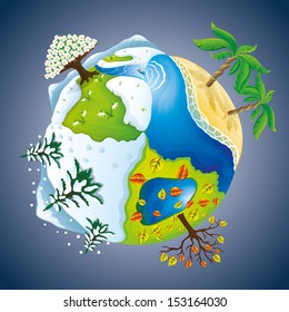 Vector illustration. Seasons.