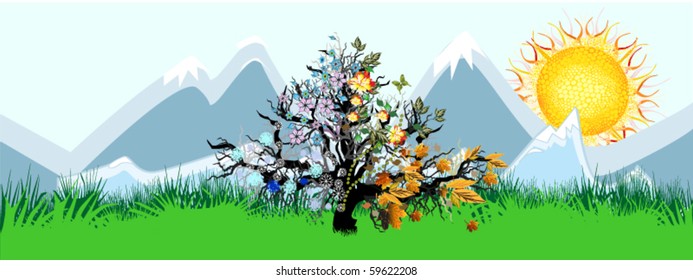 vector illustration of seasons