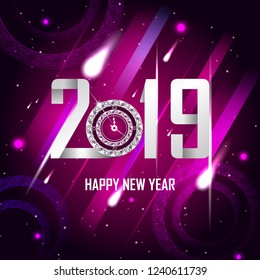 vector illustration of seasons greetings background for Happy New Year 2019
