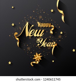 vector illustration of seasons greetings background for Happy New Year 2019