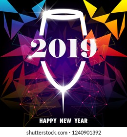 vector illustration of seasons greetings background for Happy New Year 2019