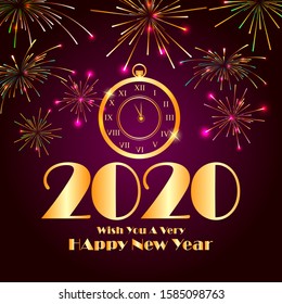 vector illustration of seasons greetings background for Happy New Year 2020